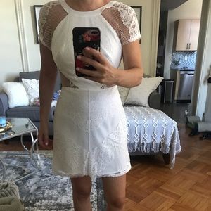 Bebe white lace dress